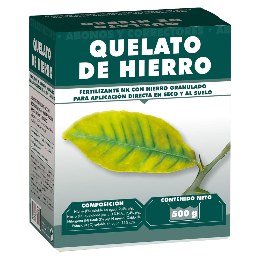 Cultivers Quelato De Hierro 500g: Correttore Carenze Ferro Per Piante (6% Fe-EDDHA 4,8 Orto-Orto)