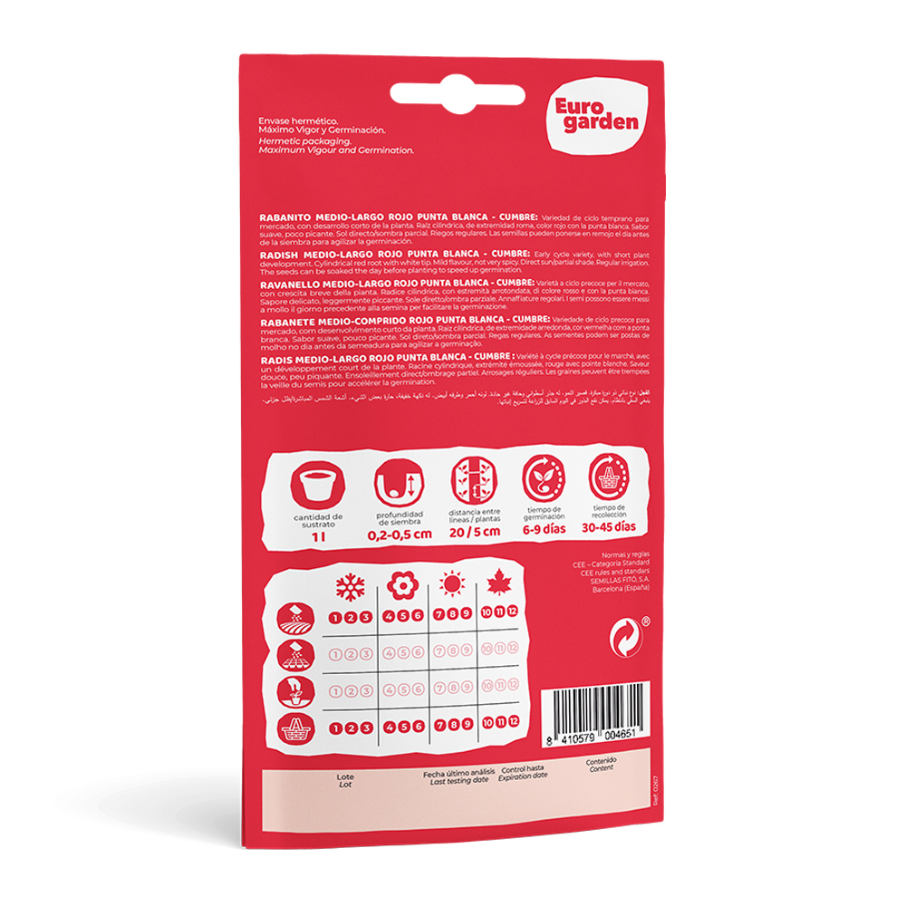 Ravenet Medio-Largo Rojo Punta Blanca-Cumbre 15 g Eurogarden -17366000