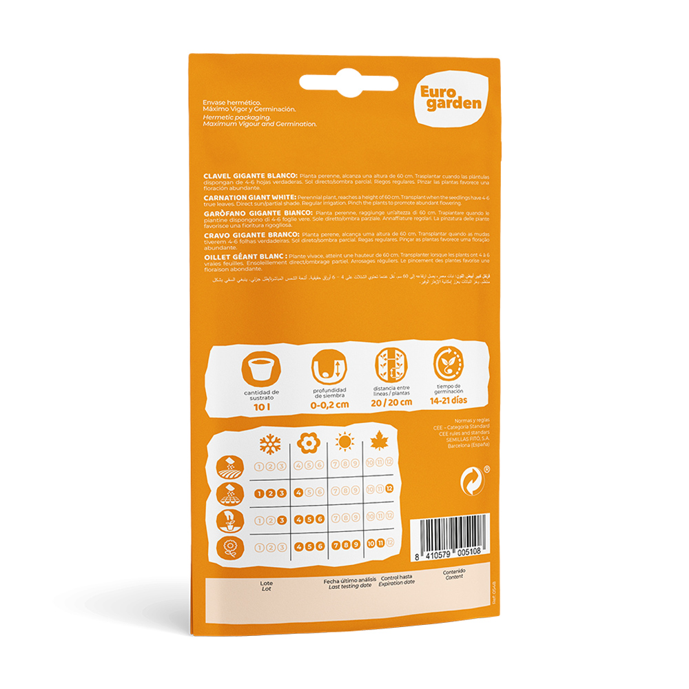 Clavell Gigante Blanco 0,6 g Eurogarden -17399000