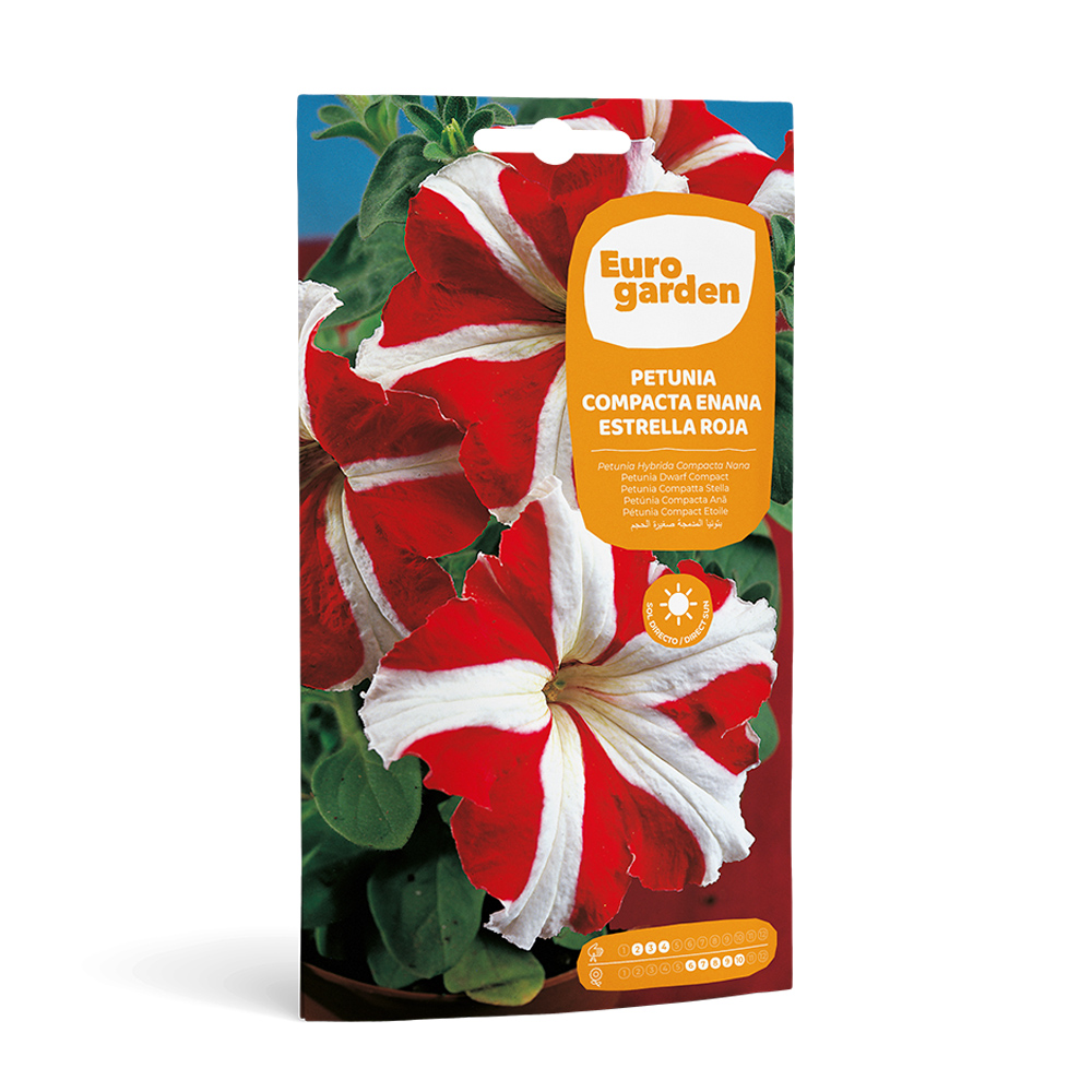 Petúnia Compacta Enana Estrella Roja 0,5 g Eurogarden -17432000