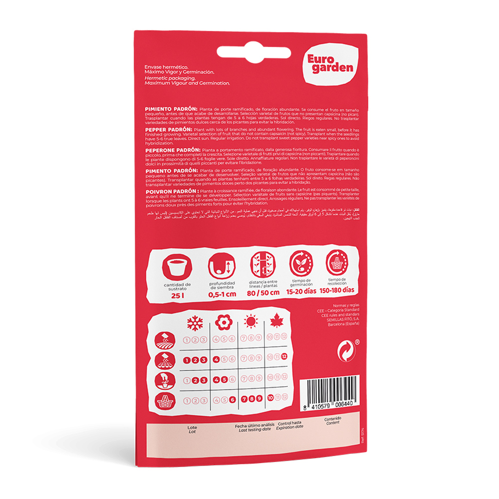 Pebrot Padrón 2 g Eurogarden -22792000