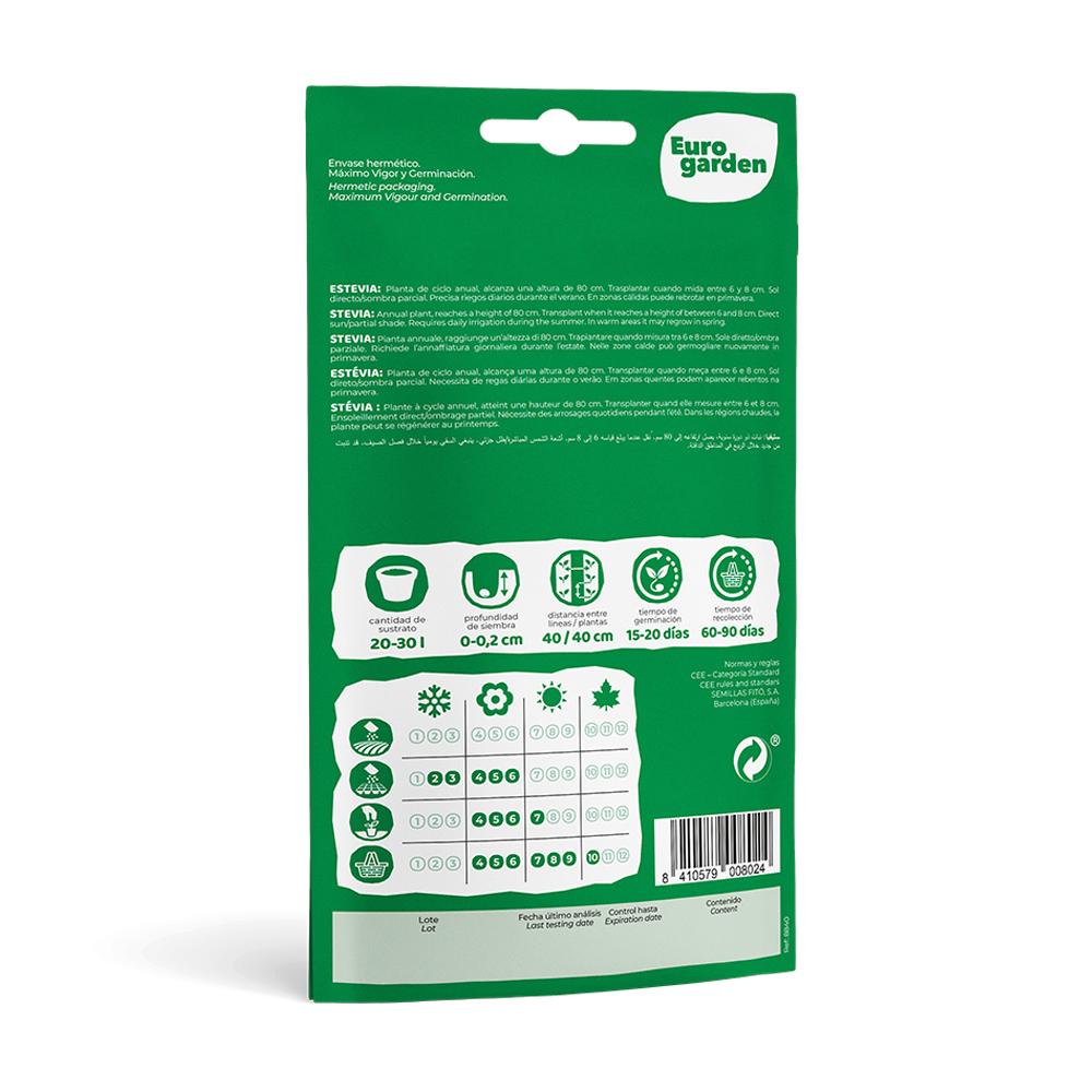 Estevia Sobre 30 semillas Eurogarden -35736000