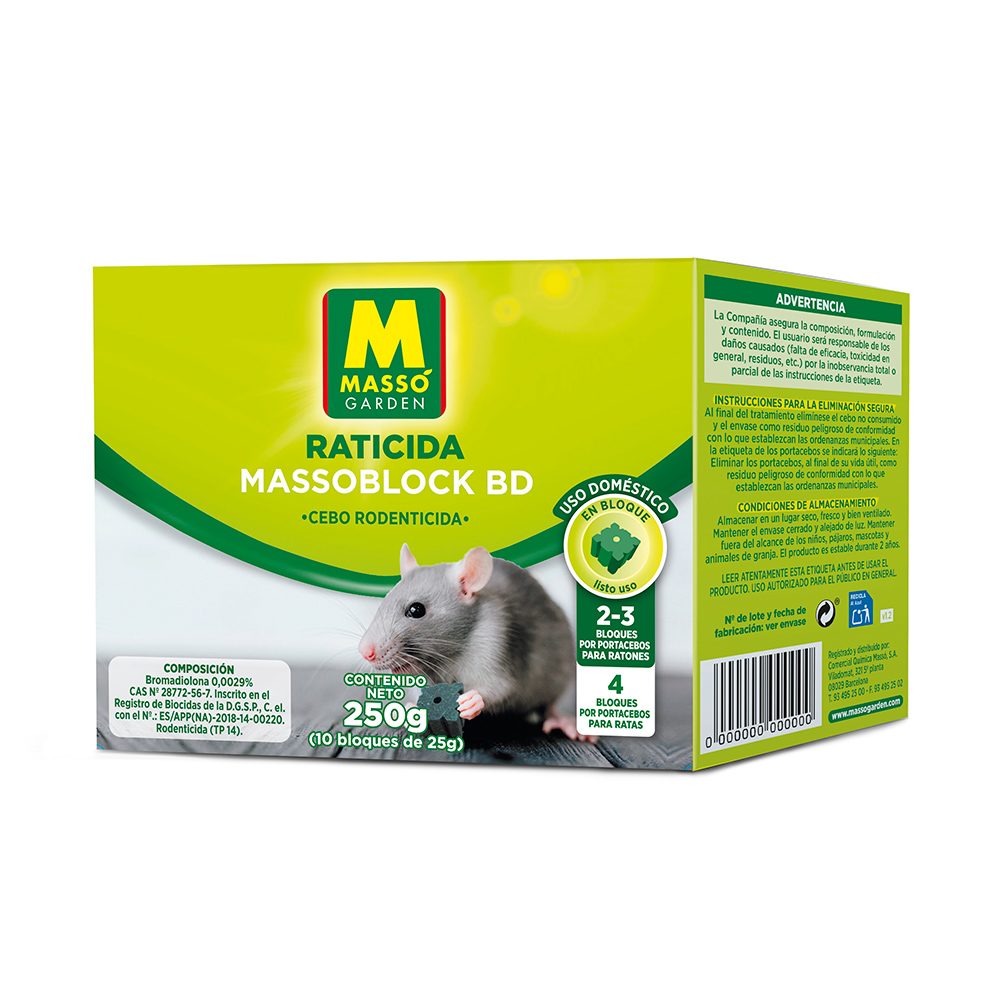 Raticida en bloc Massoblock BD 250 g-36975080