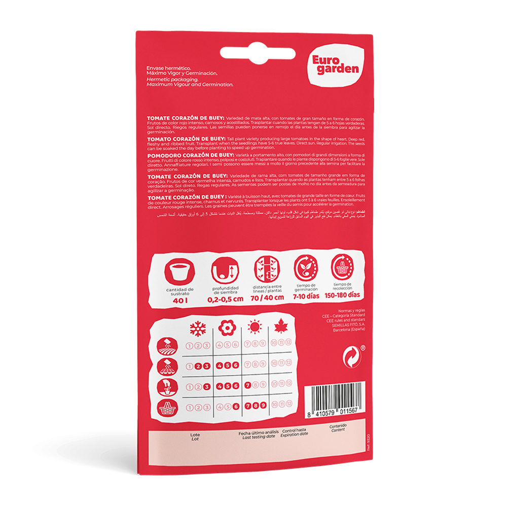 Tomàquet Corazón de Buey 100 semillas Eurogarden -38029000